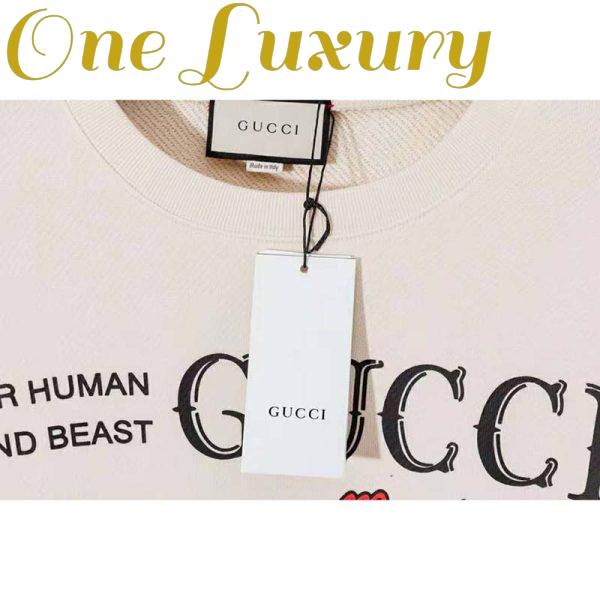 Replica Gucci Men Gucci ‘Mad Cookies’ Print Sweatshirt Cotton Crewneck Slim Fit-White 6