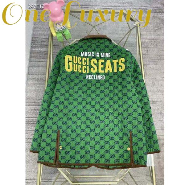 Replica Gucci Men Gucci 100 Quilted GG Jacket Green Blue Quilted GG Canvas 4