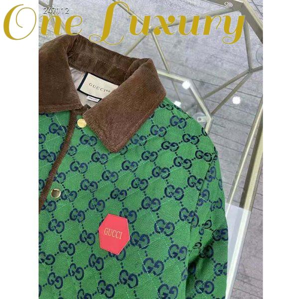 Replica Gucci Men Gucci 100 Quilted GG Jacket Green Blue Quilted GG Canvas 7