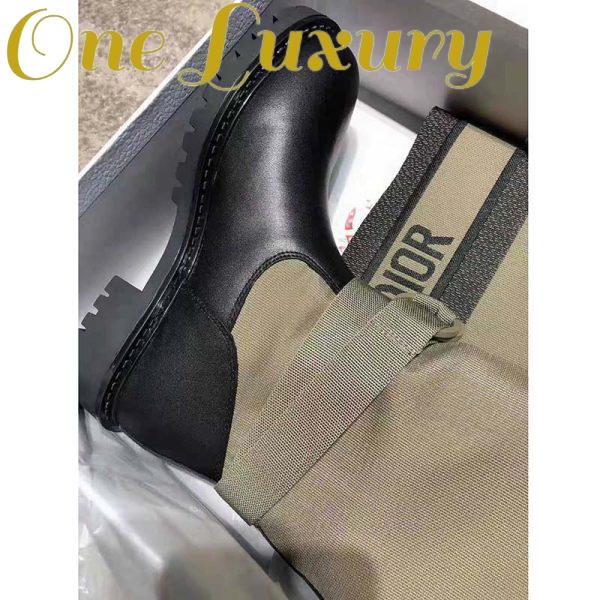 Replica Dior Women D-Major Boot Taupe and Black Technical Fabric and Calfskin 6