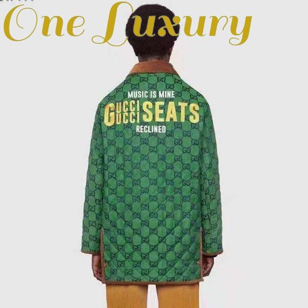Replica Gucci Men Gucci 100 Quilted GG Jacket Green Blue Quilted GG Canvas 12