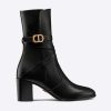 Replica Dior Women D-zenith Heeled Ankle Boot White Calfskin and Deep Blue Technical Knit 13