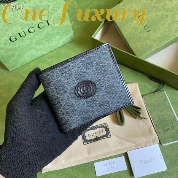 Replica Gucci GG Unisex Wallet Interlocking G Black GG Supreme Canvas 3