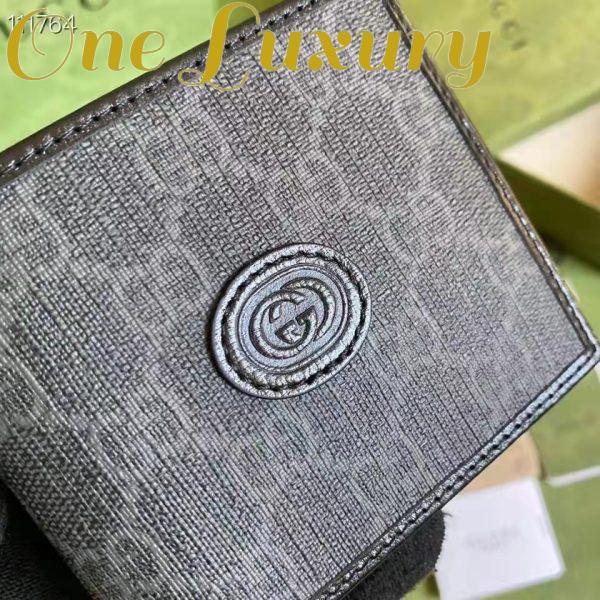 Replica Gucci GG Unisex Wallet Interlocking G Black GG Supreme Canvas 6