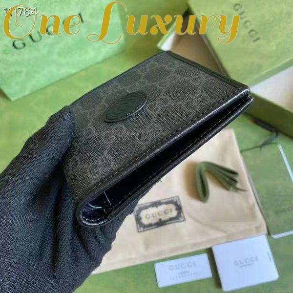 Replica Gucci GG Unisex Wallet Interlocking G Black GG Supreme Canvas 7