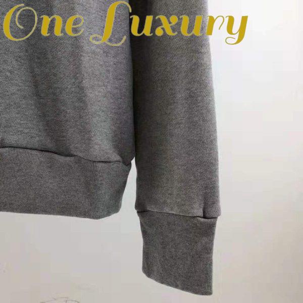 Replica Gucci Men Hooded Sweatshirt with Deer Patch in 100% Cotton-Grey 8