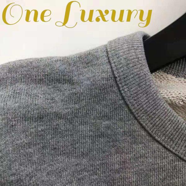 Replica Gucci Men Hooded Sweatshirt with Deer Patch in 100% Cotton-Grey 10