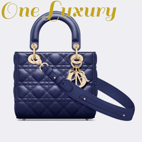 Replica Dior Women Small Lady Dior My Abcdior Bag Royal Blue Cannage Lambskin