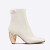 Replica Dior Women Rhodes Heeled Ankle Boot White Supple Calfskin