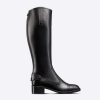 Replica Dior Women Shoes CD D-Folk Heeled Ankle Boot Black Perforated Calfskin 4.5 Cm Heel 11