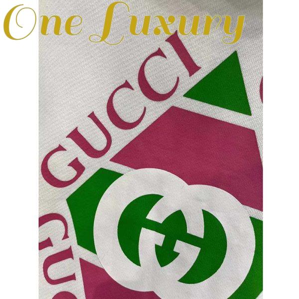 Replica Gucci Women GG Vintage Logo Cotton Sweatshirt White Heavy Felted Jersey 5