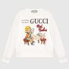 Replica Gucci Women Gucci ‘Mad Cookies’ Print Sweatshirt Cotton Jersey Crewneck-White 15