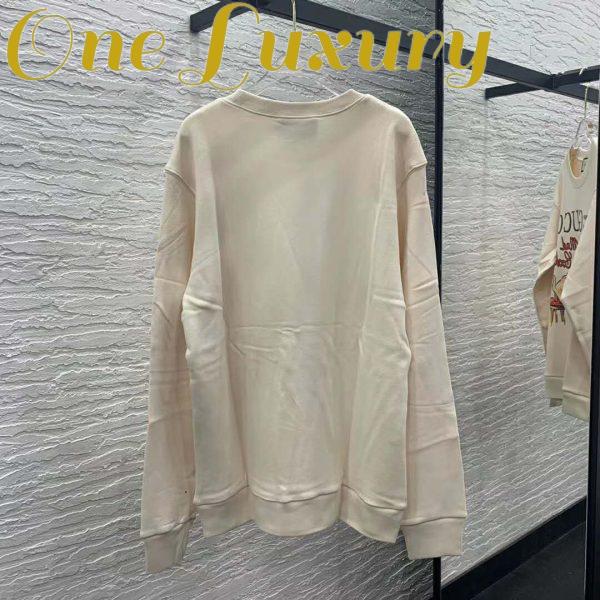 Replica Gucci Women Gucci ‘Mad Cookies’ Print Sweatshirt Cotton Jersey Crewneck-White 4