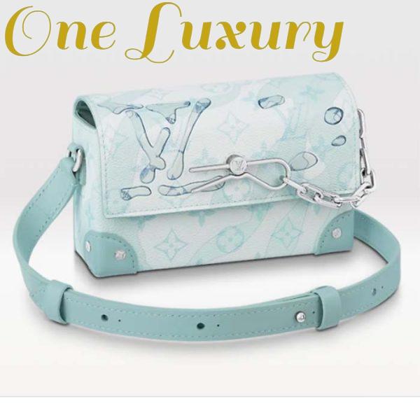 Replica Louis Vuitton Unisex LVxYK Steamer Wearable Wallet Crystal Blue Monogram Aquagarden Coated Canvas