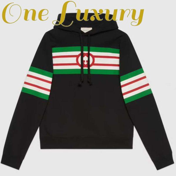 Replica Gucci Women Interlocking G Print Sweatshirt Washed Black Light Felted Cotton Jersey