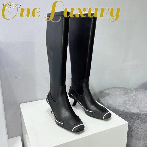 Replica Dior Women Shoes D-Motion Heeled Boot Black Stretch Lambskin Rubber 4