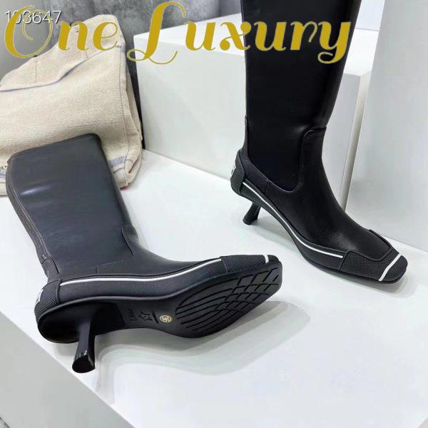 Replica Dior Women Shoes D-Motion Heeled Boot Black Stretch Lambskin Rubber 11