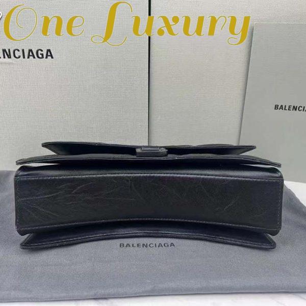 Replica Balenciaga Women Crush Small Chain Bag Quilted Black Crushed Calfskin Black Matte Hardware 7