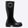 Replica Dior Women Shoes D-Motion Heeled Boot Black Stretch Lambskin Rubber 12