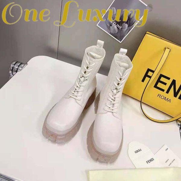 Replica Fendi Women Force Beige Leather Ankle Boots 3