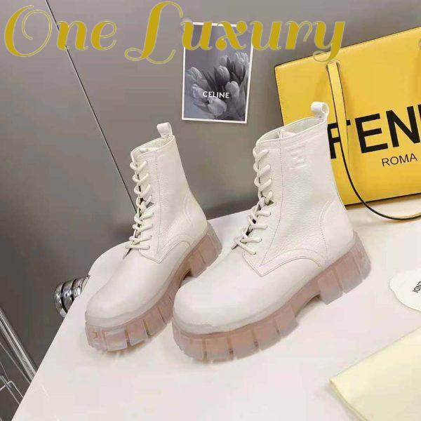 Replica Fendi Women Force Beige Leather Ankle Boots 4