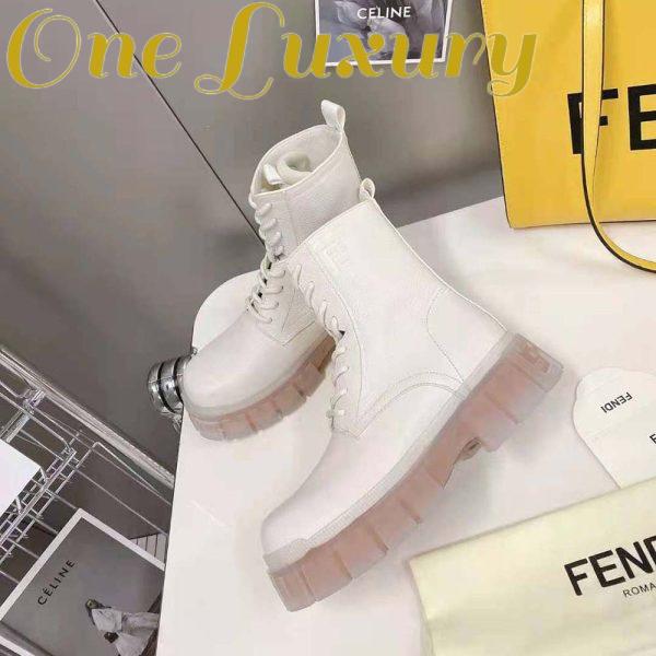 Replica Fendi Women Force Beige Leather Ankle Boots 5