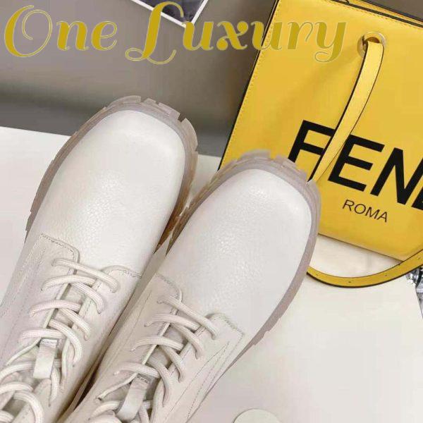 Replica Fendi Women Force Beige Leather Ankle Boots 9