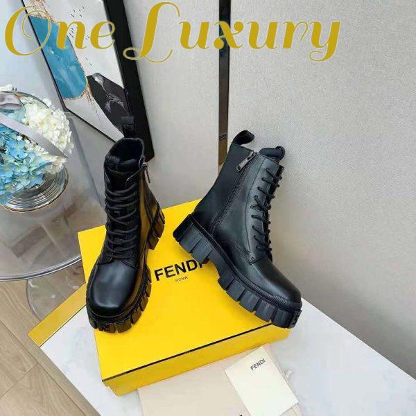 Replica Fendi Women Force Black Leather Ankle Boots 6