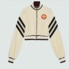Replica Gucci Women GG Cable Knit Bomber Jacket Off-White Cable Knit Wool 18