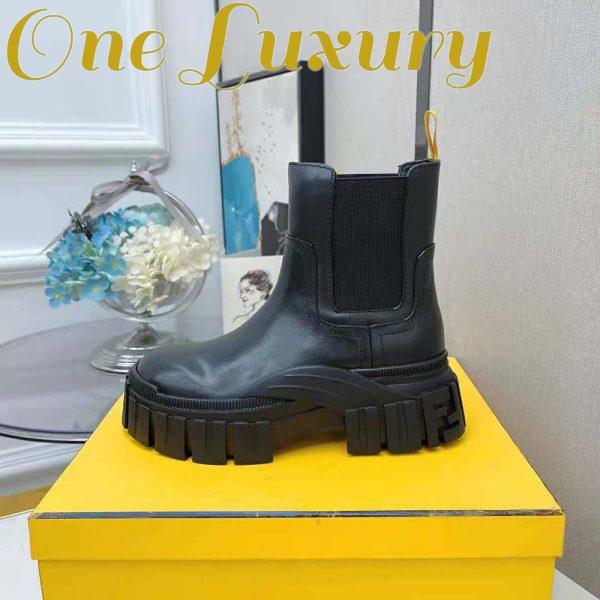 Replica Fendi Women Force Black Leather Chelsea Boots 7