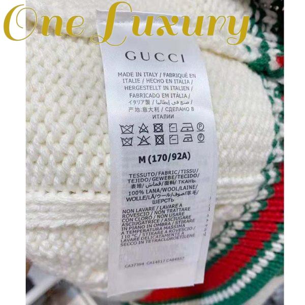 Replica Gucci Women GG Cable Knit Bomber Jacket Off-White Cable Knit Wool 10