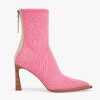Replica Fendi Women Glossy Red Neoprene Ankle Boots FFrame Pointed-Toe 9