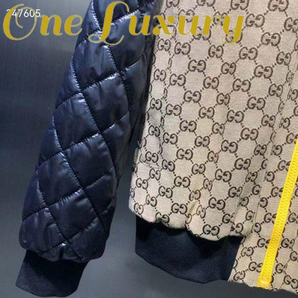 Replica Gucci Women GG Canvas Nylon Zip Jacket Beige Ebony Black Quilted High Neck 5