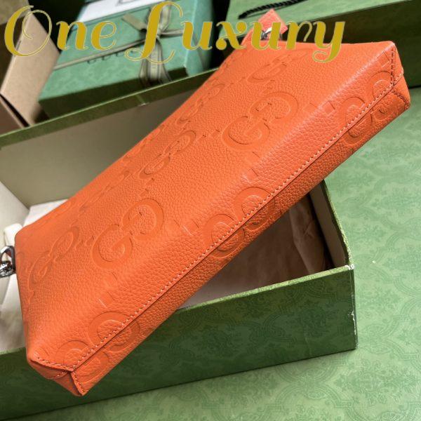 Replica Gucci Unisex Jumbo GG Medium Messenger Bag Orange Leather Zip Closure 5