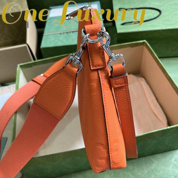 Replica Gucci Unisex Jumbo GG Medium Messenger Bag Orange Leather Zip Closure 7