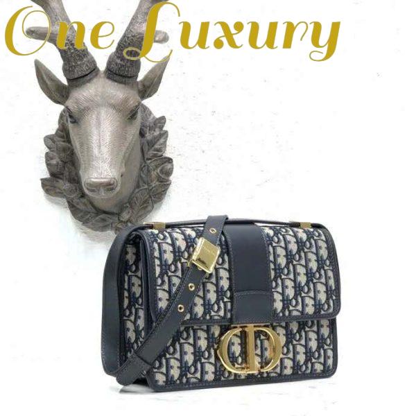 Replica Dior Women 30 Montaigne Bag Blue Dior Oblique Jacquard 6