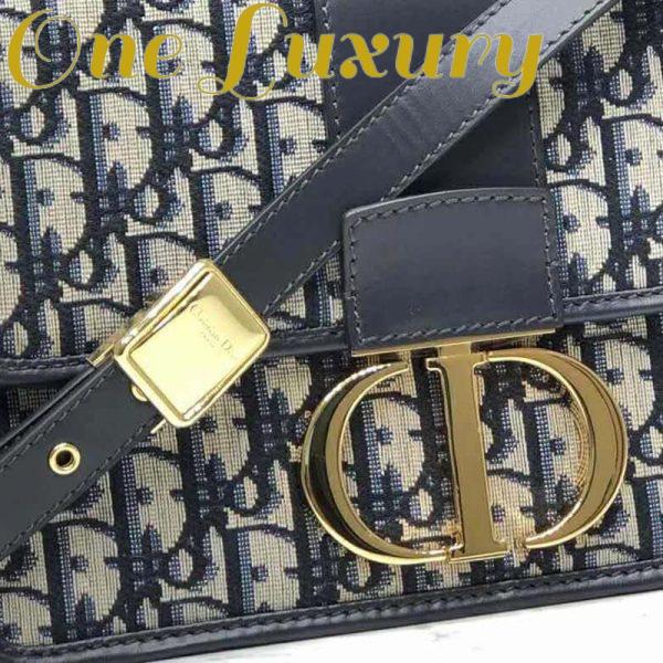 Replica Dior Women 30 Montaigne Bag Blue Dior Oblique Jacquard 10