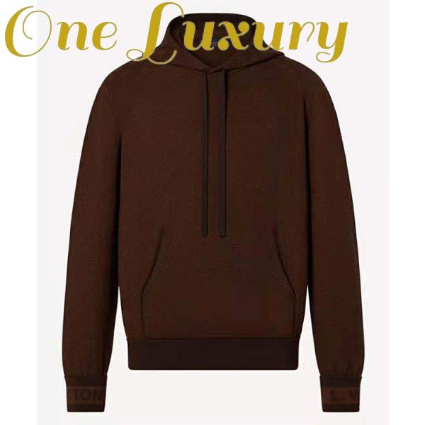 Replica Louis Vuitton LV Women Monogram Hoodie Wool Polyester Brown Slightly Loose Fit