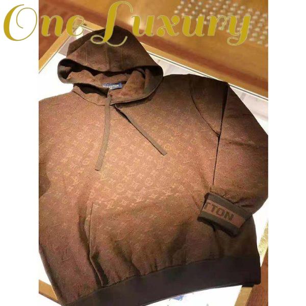 Replica Louis Vuitton LV Women Monogram Hoodie Wool Polyester Brown Slightly Loose Fit 5