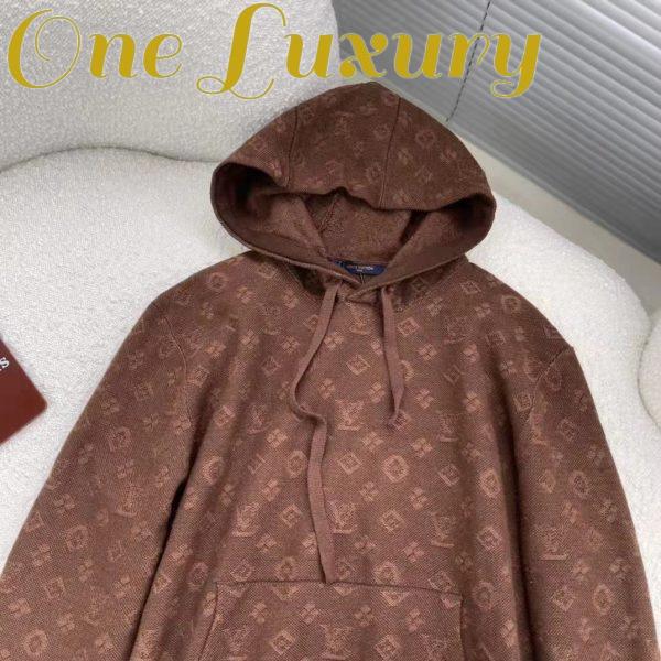 Replica Louis Vuitton LV Women Monogram Hoodie Wool Polyester Brown Slightly Loose Fit 6