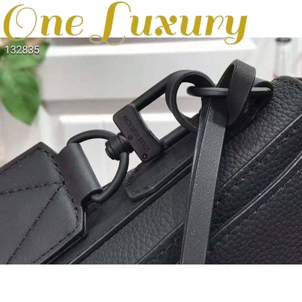 Replica Louis Vuitton LV Unisex Aerogram Messenger Black Grained Calf Cowhide Leather 7
