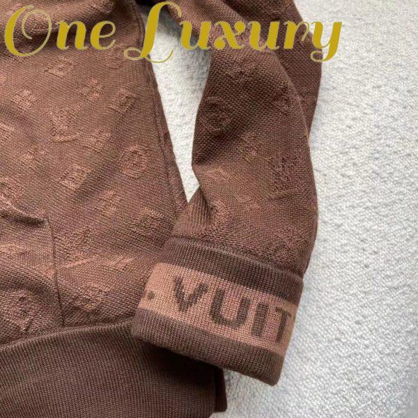 Replica Louis Vuitton LV Women Monogram Hoodie Wool Polyester Brown Slightly Loose Fit 10