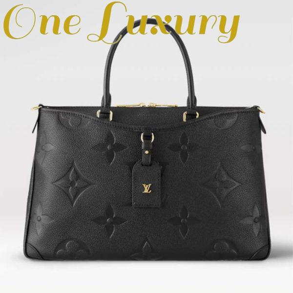 Replica Louis Vuitton Unisex Trianon MM Black Embossed Grained Cowhide Leather