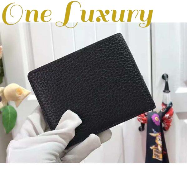 Replica Louis Vuitton Unisex Multiple Wallet Black Grained Cowhide Leather Textile Lining 4