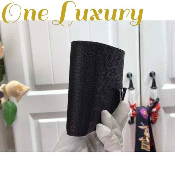 Replica Louis Vuitton Unisex Multiple Wallet Black Grained Cowhide Leather Textile Lining 6