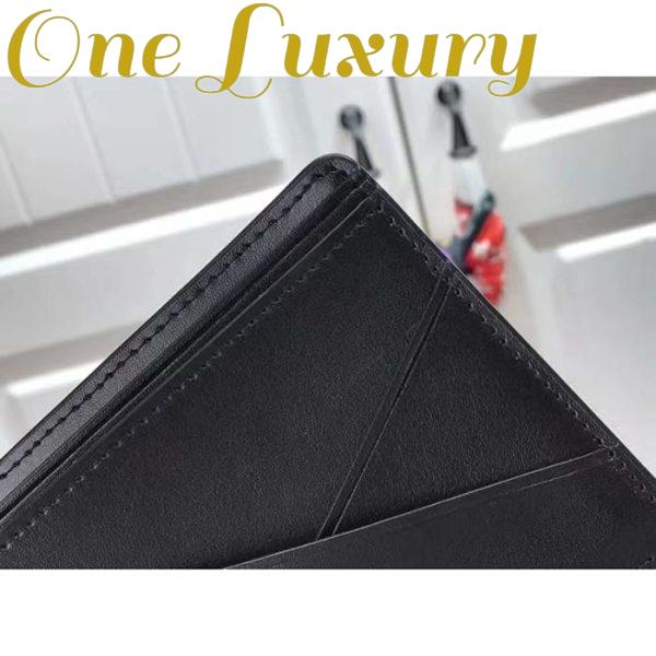 Replica Louis Vuitton Unisex Multiple Wallet Black Grained Cowhide Leather Textile Lining 9