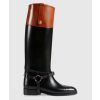 Replica Gucci GG Women Boot with Interlocking G Red Leather with Oatmeal Tip 8