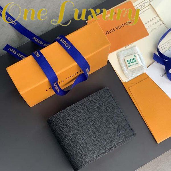 Replica Louis Vuitton Unisex Multiple Wallet Black Taiga Cowhide Leather 3