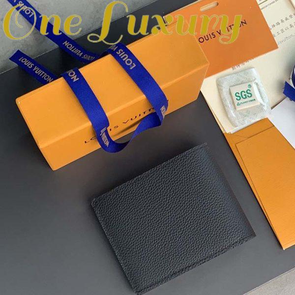 Replica Louis Vuitton Unisex Multiple Wallet Black Taiga Cowhide Leather 4