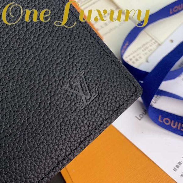 Replica Louis Vuitton Unisex Multiple Wallet Black Taiga Cowhide Leather 10